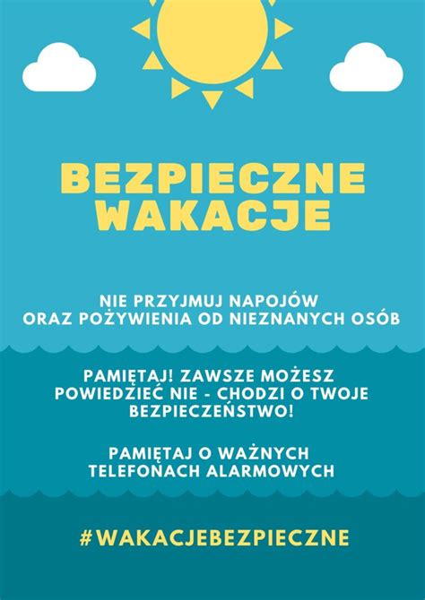 Bezpieczne Wakacje Szko A Podstawowa Im Janusza Kusoci Skiego W