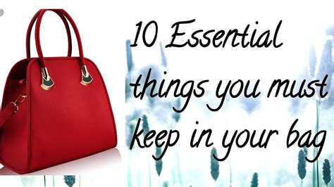 Essential Things Must Carry In Your Bag Youtube