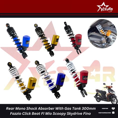 1Pc Rear Mono Shock Absorber W Gas Tank 300mm For Mio Click Beat FI