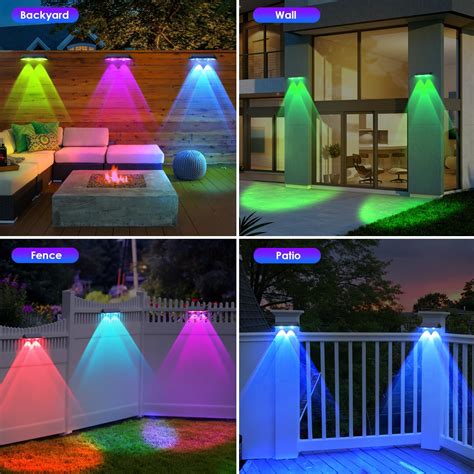 Snapklik.com : Solar Fence Lights Outdoor, 2PK Solar Outdoor Lights ...