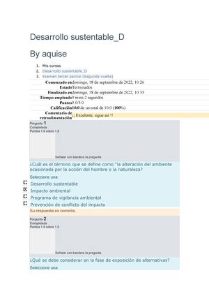 Desarrollo Sustentable Examen Semana Desarrollo Sustentable