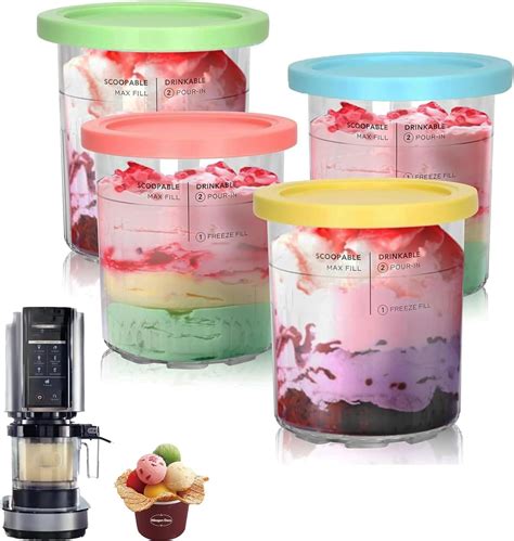 Für Ninja Creami Deluxe Pints 4 Stück NC500 NC501 Eiscreme Pint