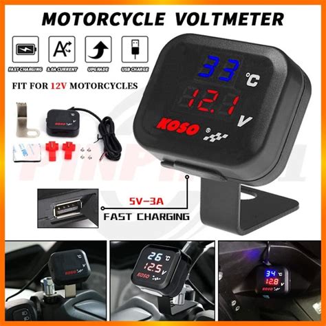 E M Koso Voltmeter V For Motorcycle Car In Waterproof Usb Fast