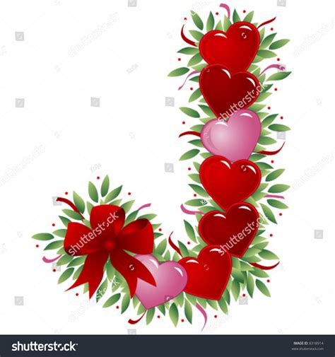 Letter J - Valentine'S Love Letters Stock Vector Illustration 8318914 ...