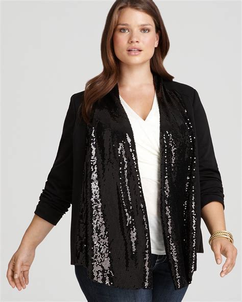 Sequin Jacket Easy Glamour Calvin Klein Plus Size Scarf Jacket Jackets For Women