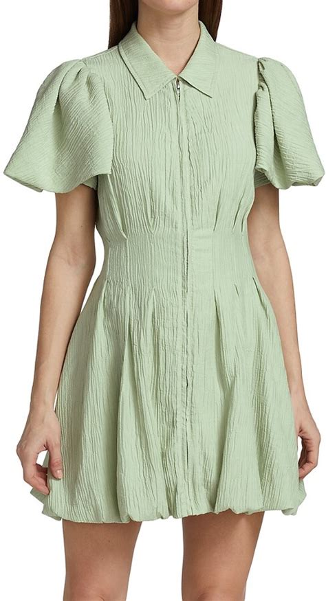 Jonathan Simkhai Callista Crinkle Puff Sleeve Minidress Shopstyle