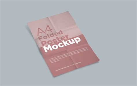 A4 Folded Paper Mockup Poster Design Template