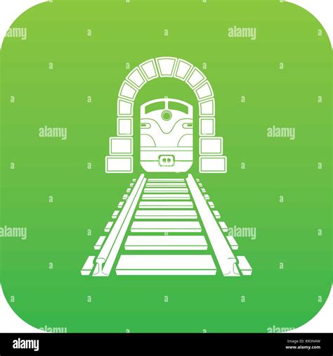 Railway Tunnel Icon Green Vector Stock Vector Image Art Alamy