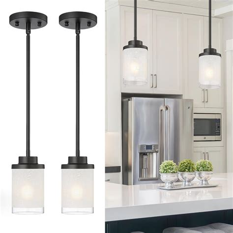 TENGXIN Modern Pendant Light Matte Black Pendant Lights Kitchen Island