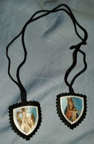 St Michael The Archangel And Scapular Promise Brown Scapular Wool