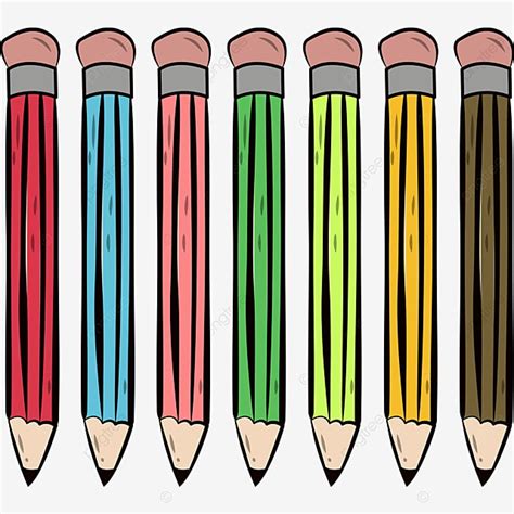 Gambar Material Pensil Warna Vektor Kampus Kartun Pensel Warna