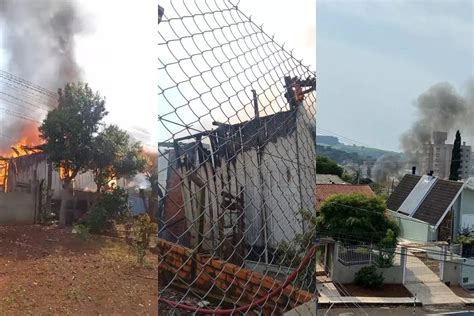 Imagens Casa Completamente Destru Da Pelo Fogo Em Chapec Not Cias