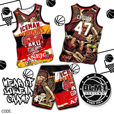 Brgy Ginebra Pba Code Dlmt Full Sublimation Jersey Free Change Team