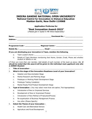 Fillable Online Rckhanna Ignou Ac Ignou Invites Application For Best