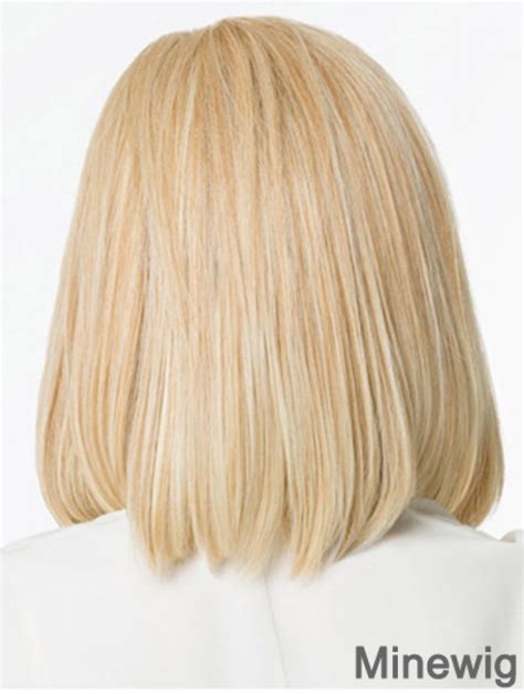 Blonde Synthetic Wig Lace Front Shoulder Length Blonde Color Straight Style