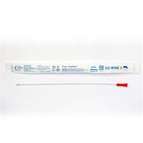 Cure Coude Tip Catheter 16 Inches Male Intermittent Catheter- 16 Fr