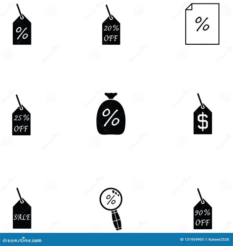 Sistema Del Icono Del Por Ciento Ilustración del Vector Ilustración