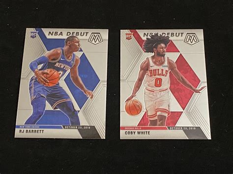 Lot 2 Mint 2019 20 Panini Mosaic RC NBA Debut Coby White RJ