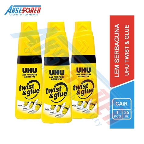 Jual LEM SERBAGUNA UHU TWIST GLUE 1 BOTOL 35ML UHU ALL PURPOSE