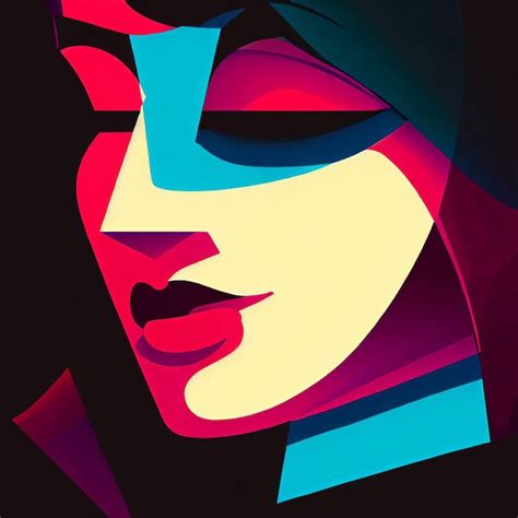 Premium Photo Abstract Illustration Of A Woman Face In Profile On A