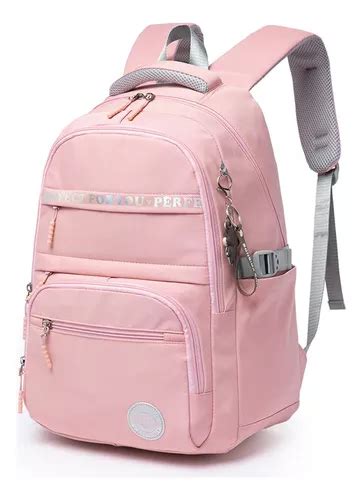 Mochila Reforçada Feminina Faculdade Espaçosa Escolar Casual Cor Rosa Mercadolivre