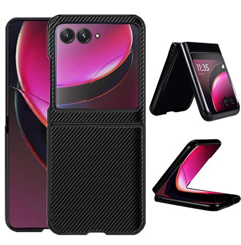 MSOTES For Motorola Razr Plus Case Moto Razr 2023 Phone Cover Carbon