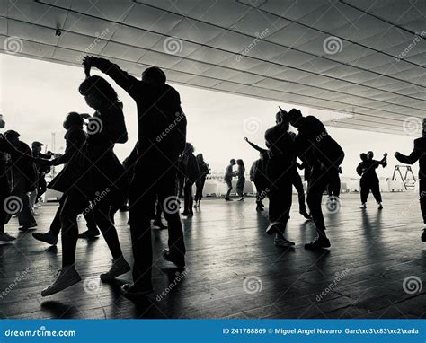 Silhouette Of A Dancing Woman Pointing In Night Sky Woman Silhouette