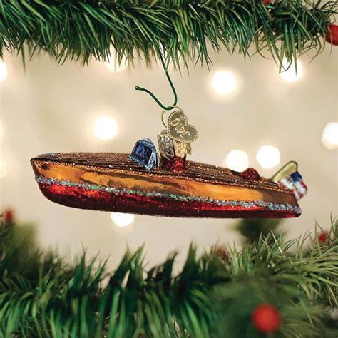 Classic Wooden Boat Ornament Item 425560 The Christmas Mouse