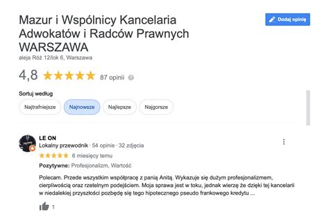 Mazur i Wspólnicy Kancelaria Adwokatów i Radców Prawnych opinie i