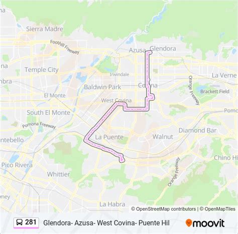 281 Route Schedules Stops Maps North Glendora Updated