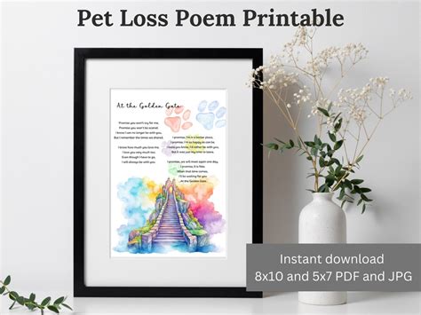 Pet Loss Gift Printable Pet Loss Poem Wall Art Digital Print Pet Loss Card Gift for Pet Loss Pet ...