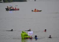 Wiesbadenaktuell Anschwimmen Der Taucher Im Rhein