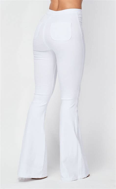 White Bell Bottom Solid Pants Norvae Boutique