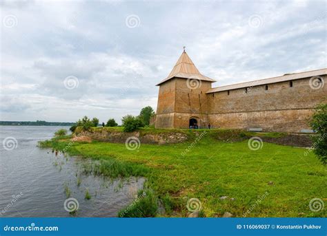 Russian Defensive Wooden Walls Of The Ancient Medieval Fortress Of