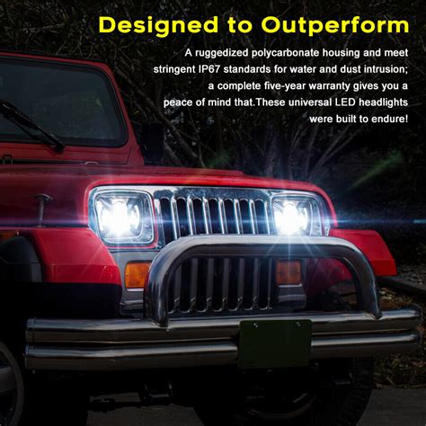 For Jeep Cherokee Xj To X Led Headlight Halo Projector Hi