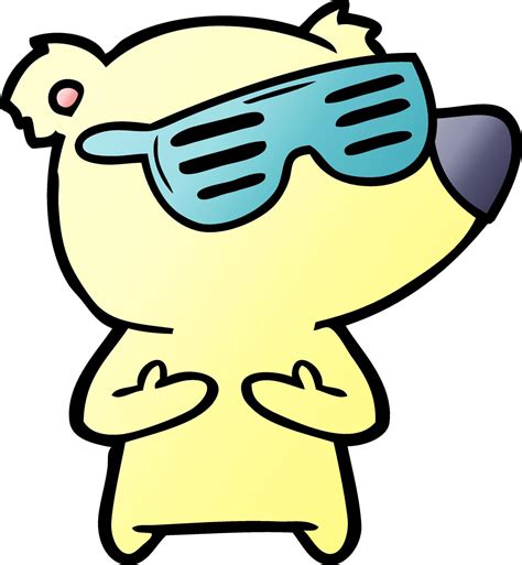 Cartoon cute bear wearing glasses 14035555 Vector Art at Vecteezy