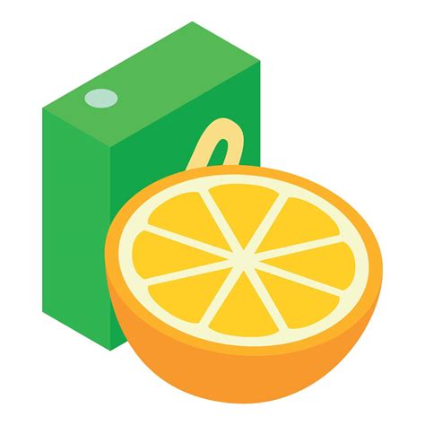 Orange Juice Icon Isometric Vector Fresh Ripe Orange Half And Juice Packaging 23057245 Vector