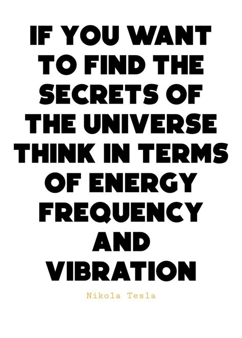 Tesla Quote Energy Frequency Vibration Poster Picture Metal
