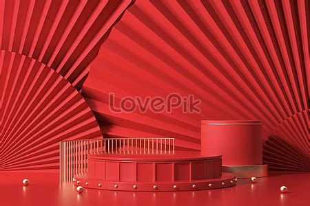 C D Red Chinese Style Booth Background Creative Image Picture Free