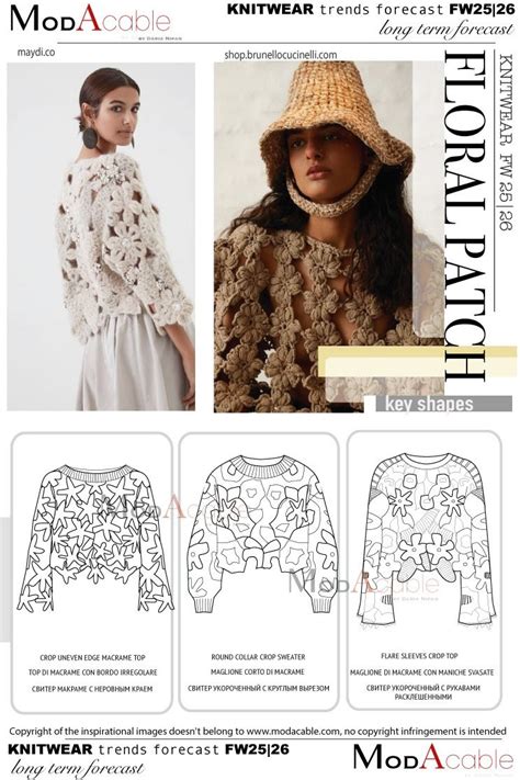 FW 25 26 Knit Shape Floral Patch In 2024 Knitwear Trends Fashion