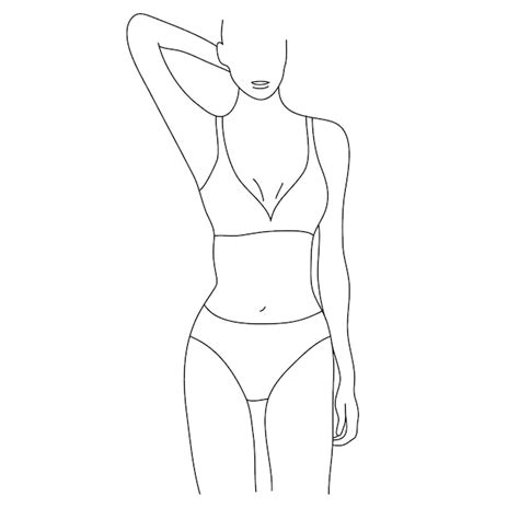 Vector Ilustraciones De Cuerpo De Mujer Hermosa Figura Femenina Lineal