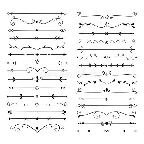 Divisores Y Separadores Dibujados Mano Del Texto Ilustraci N Del Vector