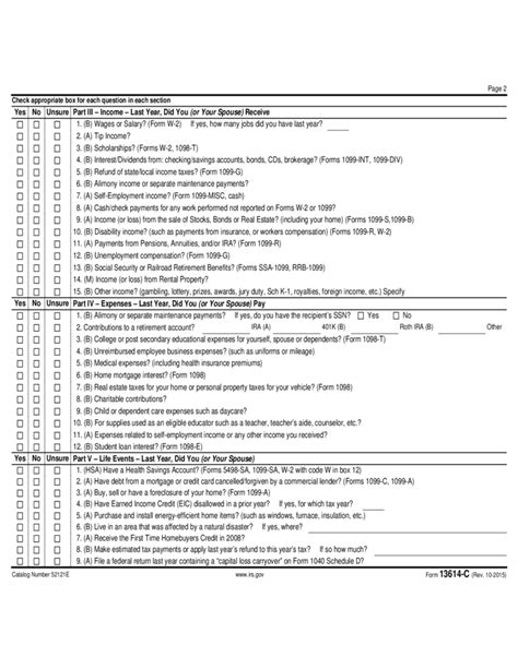 Form C Intake Or Interview And Quality Review Sheet Free