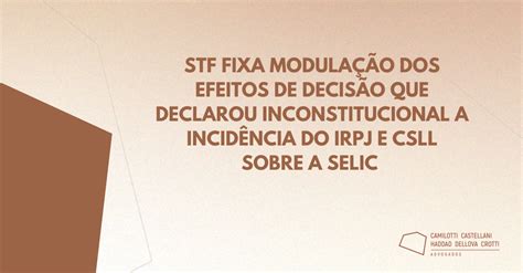 Stf Fixa A Modula O Dos Efeitos De Decis O Que Declarou