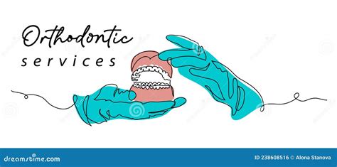 Orthodontic Services Office Banner Poster Background Tooth Model