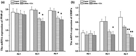 Effects Of Chlorogenic Acid Cga And Caffeine On Mrna Expression Of