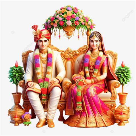 Indian Wedding Couple Sitting Clipart Bride Groom Couple Indian