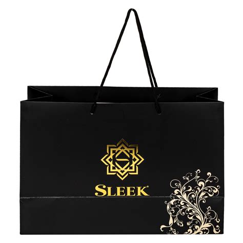 Customized Black Paper Bag With Gold Foil Stamping Logo China