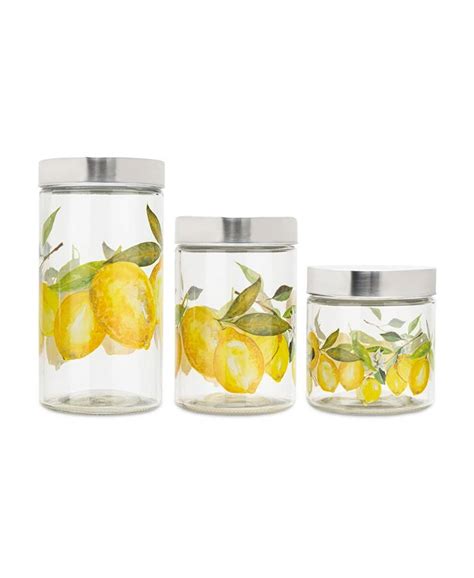 American Atelier Lemon Branches Glass Canisters Set 3 Piece Macys