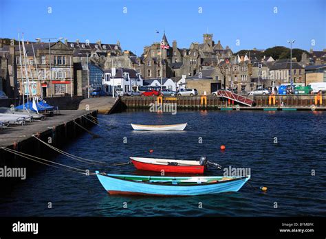 The Waterfront Of The Town Of Lerwick Shetland Islands Seen From The